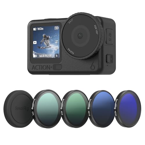 SmallRig ND Filter Kit for DJI Osmo Action 6, 5 Pack CPL ND8 ND16 ND32 Snap-On Polarizing Neutral Density Filters & Lens Silicone Cover, HD Optical Glass/Multi-Coated Filters-5895 - style: CPL+ND8+ND16+ND32+Lens Cover