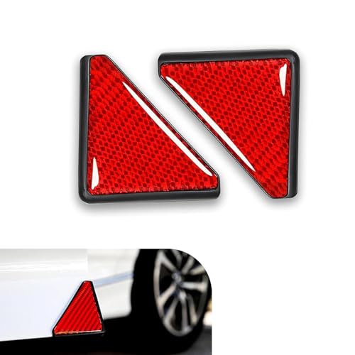 2PCS Car Door Corner Edge Guards, Anti-scratch Car Side Door Corner Edge Guards, Self-adhesive Carbon Fiber Sport Protective Decoration, Universal for Most Cars (Red) - color: Red