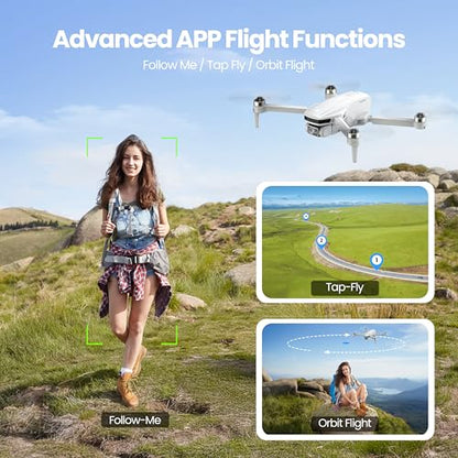 PLEGBLE GPS Drones with Camera for Adults 4K, Brushless Motor FPV Drone with Auto Return, Follow Me,Tap Fly & Circle Fly, Under 249g, 46 Mins Flight, Foldable Drone for Adults Beginners
