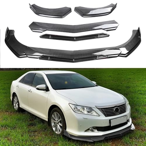 Universal Front Lip for Car,Adjustable Front Bumper Lip Chin Spoiler Splitter Diffuser Protector Body Kit Compatible with Honda Nissan Toyota Hyundai Mazda and More (Carbon Fiber with Black) - color: Carbon Fiber with Black
