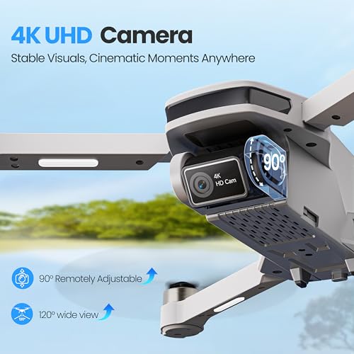 PLEGBLE GPS Drones with Camera for Adults 4K, Brushless Motor FPV Drone with Auto Return, Follow Me,Tap Fly & Circle Fly, Under 249g, 46 Mins Flight, Foldable Drone for Adults Beginners