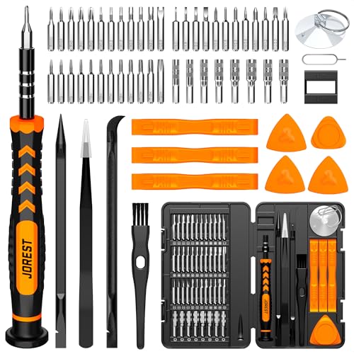 JOREST 59Pcs Small Precision Screwdriver Set with Torx T5, T6, T8, Mini Repair Tool Kit for Macbook, Computer, Laptop, iPhone, PS4 PS5, Xbox, Switch, Eyeglasses, Watch, PC, Ring Doorbell, Electronic - style: 59 in 1 CRV